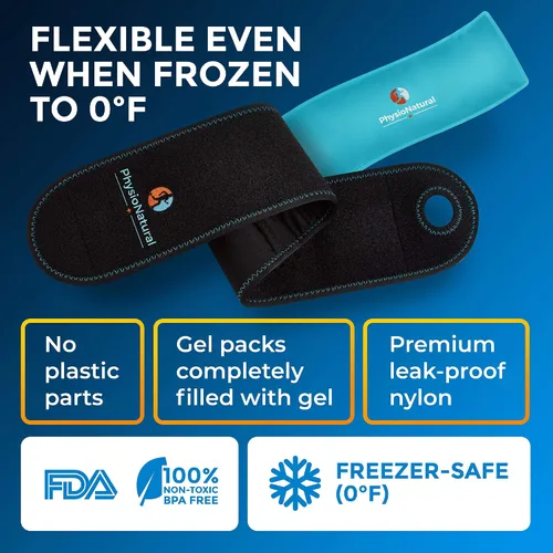 Vista 5 de Envoltura de bolsa de hielo para muñeca, terapia de frío para alivio instantáneo del dolor y tratamiento del túnel carpiano, tendinitis, lesiones