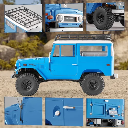 Vista 3 de BEEZRC FMS 1/10 RC Crawler FJ40 Toyota con licencia RS 4WD 2.4G Modelo RC Car Hobby 4x4 RC Rock Crawler Offroad RC Truck RC Auto de control remoto