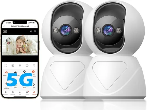 Vista 7 de Cámara de Seguridad Interior Panorámica/Inclinable de 3MP, WiFi 5G Cámaras Domésticas Giratorias 360° para Monitor de Bebé/Cámara de Mascotas