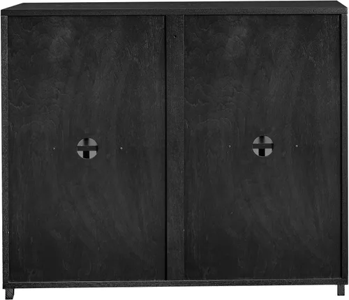 Vista 9 de Mesa consola estrecha de 39 pulgadas con puertas huecas, aparador moderno de mediados de siglo con 2 orificios de salida, gabinete de almacenamiento