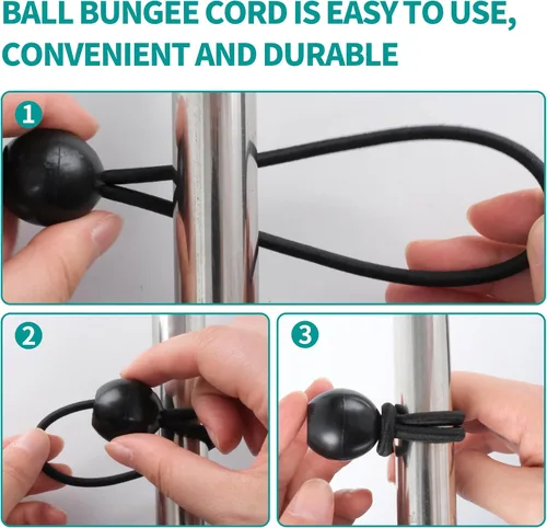 Vista 14 de TARPAL Ball Bungee Cords - Lona resistente de 6 pulgadas, color negro