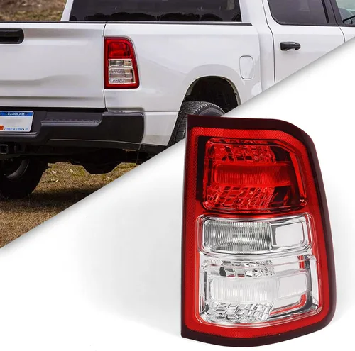 Vista 8 de Ensamble de luces traseras halógenas FIONE compatible con Dodge Ram 1500 2019-2023 Big Horn/Tradesman con bombillas, lado del conductor, luz trasera