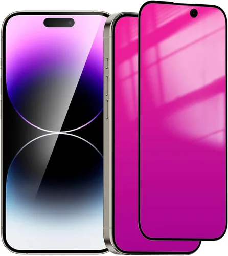 Vista 21 de Paquete de 2 protectores de pantalla de privacidad para iPhone 11 Pro Max/XS Max, vidrio templado antiespía, efecto espejo colorido degradado
