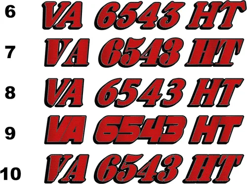 Vista 4 de cbcdecals - Custom Boat Registration Numbers "Red Carbon Fiber" (Set Of Two) Marine PWC Vinyl Decals Sticker