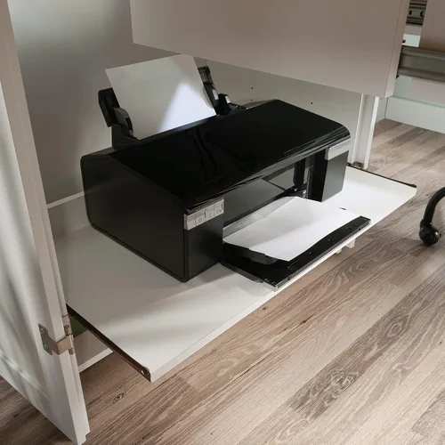 Vista 7 de Sauder Armario de costura y artesanía de almacenamiento diverso, L: 35.11" x W: 21.81" x H: 61.58", acabado blanco glaciar
