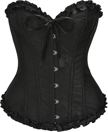 Vista 64 de SZIVYSHI Corsé para mujer, lencería moldeadora, body con cintura de encaje