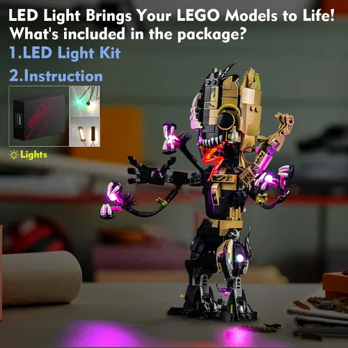 Vista 4 de LocoLee Kit de luces LED para Lego Venomized 76249, accesorios de iluminación de bricolaje compatibles con Lego 76249 Juguetes Juego de construcción