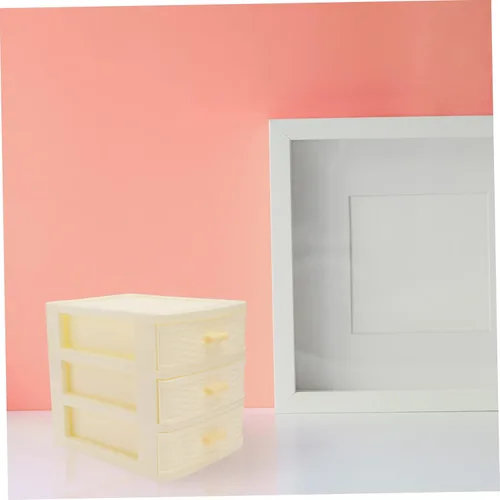 Vista 7 de Homoyoyo Caja de almacenamiento multicapa Caja de almacenamiento de plástico Organizador de escritorio Caja de almacenamiento de maquillaje