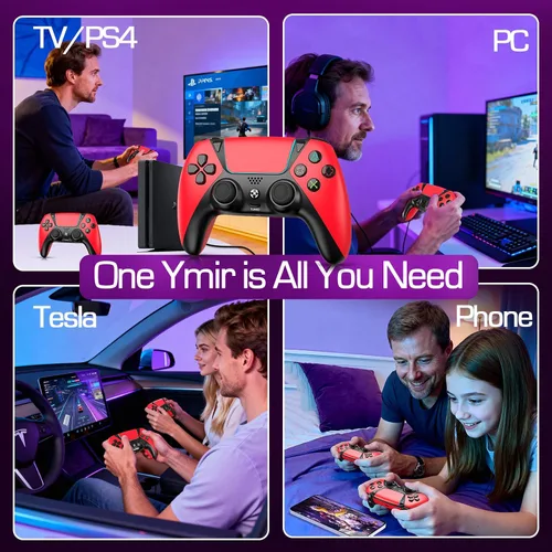 Vista 3 de Enstixsm Game Controller for Luna Fire Stick TV PC PS4 Steam Phone Tablet, Wireless Control with 2 Back Paddles and Turbo, 1200mAh Built in Battery