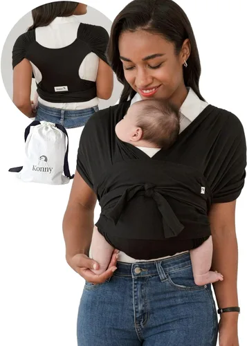 Vista 22 de Portabebés Konny Flex AirMesh con Soporte para la Cabeza - Canguro Ajustable, Fácil de Usar, Sin Manos, Fular Transpirable para Bebé, Perfecto