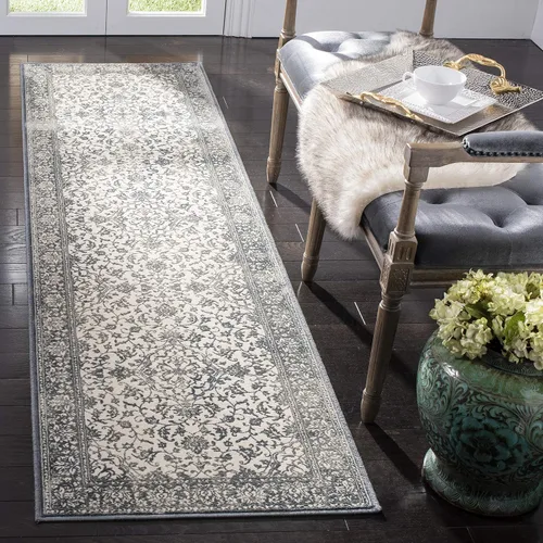 Vista 10 de SAFAVIEH Noble Collection - Alfombra de pasillo, 2 pies 2 pulgadas x 6 pies, marrón y crema, diseño de viscosa envejecida, ideal para zonas de alto