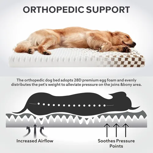 Vista 3 de JOEJOY Cama para Perros Medianos, Cama Ortopédica Grande para Perros con Funda Lavable Extraíble, Linda Cama de Felpa Moderna y Espuma Viscoelástica