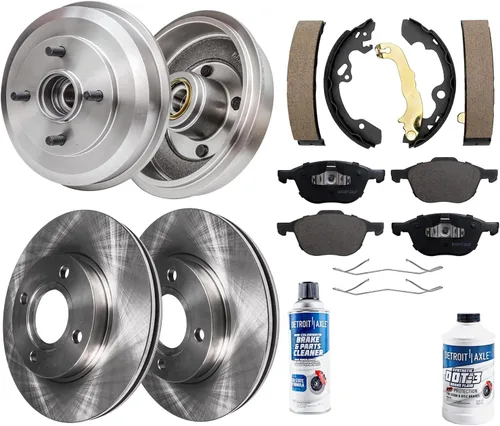 Vista 38 de Detroit Axle - Kit de frenos para Land Rover LR3 2005-2009, Rotores de freno deportivos Range Rover 2006-2009 y pastillas de freno de cerámica 2007