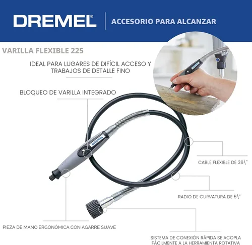 Vista 12 de Kit de herramienta giratoria versátil Dremel 4300-9/64 con eje flexible - 9 piezas adicionales y 64 accesorios - Ideal para grabado, grabado