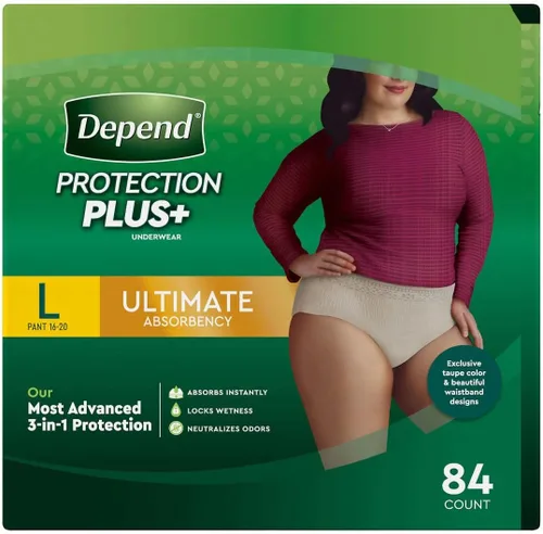 Vista 14 de Depend Ropa interior desechable de protección fresca Pretina femenina Estilo pequeño, 47915, máximo, 38 Ct