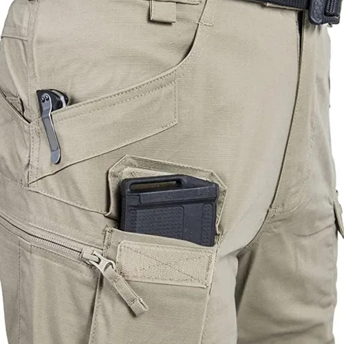 Vista 5 de Pantalones de senderismo para hombre, pantalones deportivos casuales con múltiples bolsillos, pantalones de trabajo a la moda, para exteriores