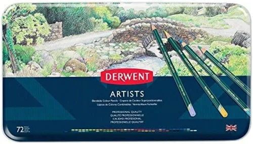 Vista 5 de Derwent Artists - Lápices de colores, núcleo de 0.157 in, lata de metal, 24 unidades (32093)