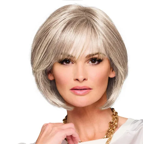 Vista 6 de Raquel Welch Made You Look Chin-Length Chic Bob, 100% atado a mano por ropa de pelo, gorra pequeña promedio, RL10/12 castaño iluminado por el sol