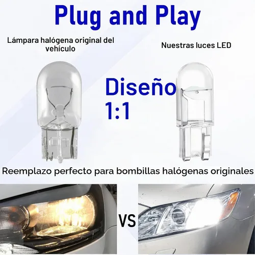 Vista 5 de ecocstm 30 bombillas LED 194 para automóvil, 168 2825 W5W T10 bombilla LED (azul)