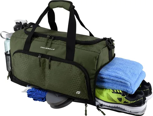 Vista 4 de Ultimate Gym Bag 2.0 La bolsa de lona duradera diseñada por Crowdsource con 10 compartimentos óptimos que incluyen bolsa resistente al agua