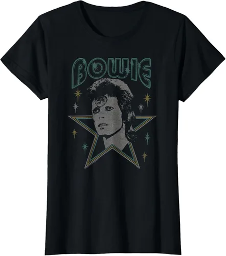 Vista 27 de David Bowie - Camiseta azul Ziggy Stardust, Negro, S