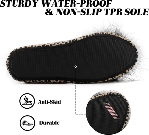 Vista 4 de Bctex Coll Pantuflas de terciopelo acogedoras, para mujer, con espuma viscoelástica, mullida, suela antideslizante, para el hogar y el dormitorio