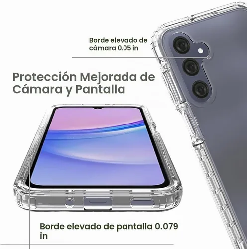 Vista 3 de Funda híbrida para Samsung Galaxy A16 5G, protección contra caídas, resistente, resistente, antideslizante, antiarañazos, funda protectora