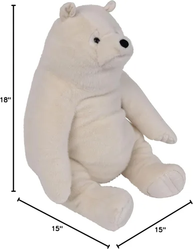 Vista 6 de Manhattan Toy Oso de peluche Kodiak crema de 18 pulgadas con piel sintética y patas parecidas a gamuza