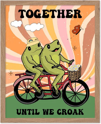 Vista 30 de Poster Master All That Is Meant To Be Poster - Retro Frog on Mushroom Print - Meditation Art - Motivational Design - Preppy Print - Trendy Decor