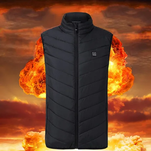Vista 2 de Chaleco térmico para mujeres y hombres, chaqueta ligera con calefacción eléctrica para exteriores (pilas no incluidas)