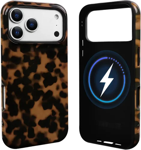 Vista 15 de NITITOP Funda magnética compatible con iPhone 11, compatible con MagSafe lindo diseño estético de leopardo ámbar tortuga para mujeres, hombres