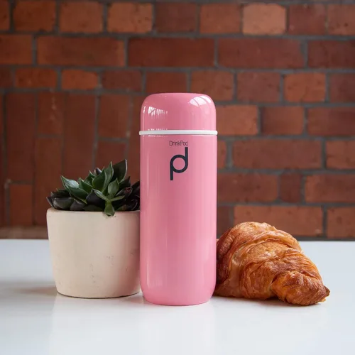 Vista 2 de Drinkpod Grunwerg HCF-200P - Frasco de cápsula aislada al vacío, acero inoxidable, rosa, 6.8 fl oz