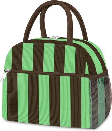 Vista 31 de KUBYA Lonchera de Pana Bolsa de Almuerzo para Mujeres y Hombres, Linda Fresa Pequeña Aislada Reutilizable Trabajo A Prueba de Fugas Simple Loncheras