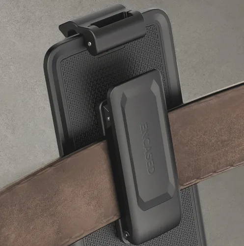 Vista 7 de Encased Titan - Funda impermeable para iPhone 15 Pro con clip para cinturón (compatible con MagSafe), funda protectora de cuerpo completo con funda