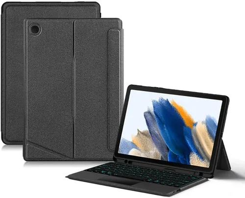 Vista 14 de Funda de teclado para Samsung Galaxy Tab S6 Lite de 10.4 pulgadas 2024/2022/2020 con panel táctil, retroiluminación inteligente de 7 colores, funda