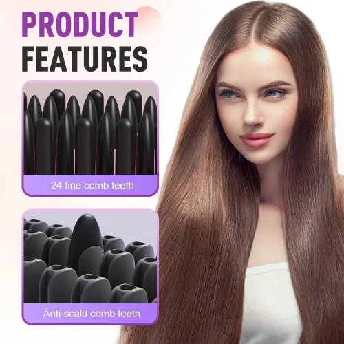 Vista 5 de Go Brush Pro para cabello corto, cepillo alisador de cabello mejorado 2026, cepillos alisadores inalámbricos portátiles para viajes, calentamiento