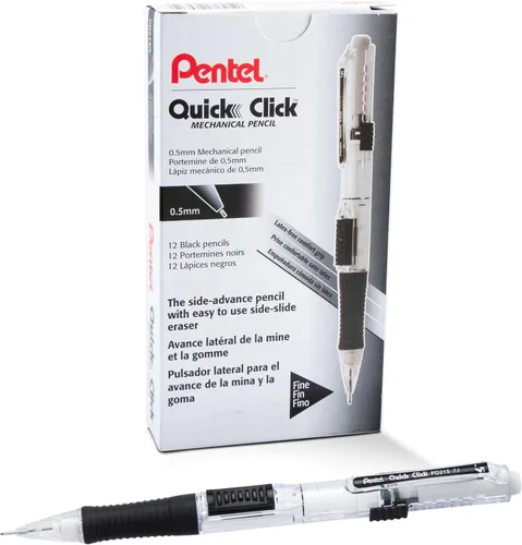 Vista 13 de Pentel QUICK CLICK - Portaminas (0.020 in), barril violeta, caja de 12 lápices (PD215V)