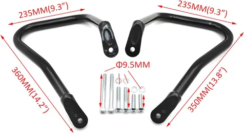 Vista 2 de Barra de choque de protección de alforja trasera negra compatible con Harley Softail FLHC FLHCS 2018+ [P/N: TGHD-SG09-BK]