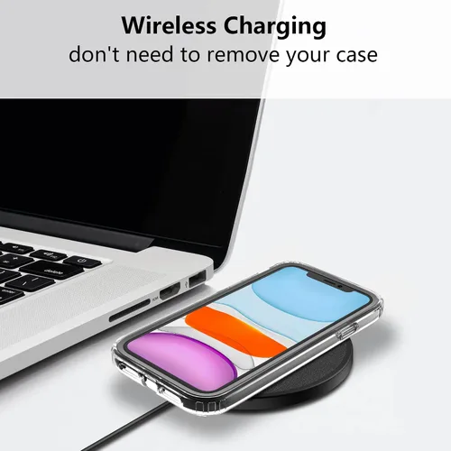 Vista 4 de ZCDAYE Funda transparente para iPhone 12 (6.1 pulgadas), funda delgada suave TPU a prueba de golpes con tarjetero - Negro