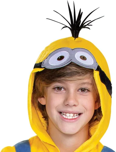 Vista 3 de Disfraz de Minion de Kevin para niños atuendo oficial de Minions Rise of Gru y tocado Azul Amarillo