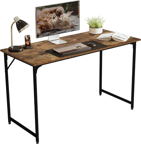 Vista 13 de Escritorio de computadora de 32 pulgadas para espacios pequeños, escritorio de oficina en casa, estilo moderno y simple, escritorio de trabajo Negro