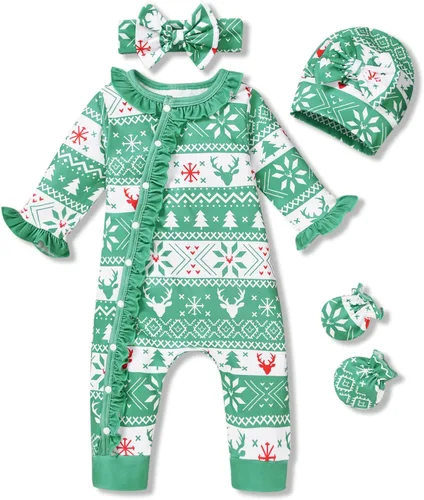 Vista 12 de Aalizzwell Mameluco para bebés niñas, traje de otoño invierno con accesorios Guepardo