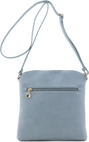 Vista 5 de Bolso FashionPuzzle cruzado con bolsillo de cremallera y flecos