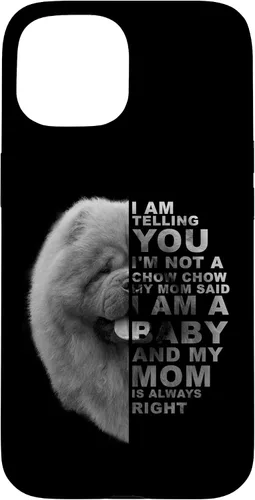 Vista 6 de Funda para iPhone 12 mini My Mom Said I am a Baby Chow Dog Mommy Mother Day