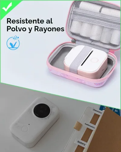 Vista 5 de Memoking T02 Estuche rígido de almacenamiento – Compatible con Phomemo D30, SUPVAN E10, NIIMBOT D11, JADENS D110 y más, con bolsillo de malla