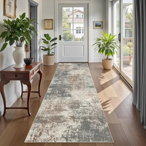 Vista 36 de Ciicool Alfombra moderna abstracta de 2 x 3 pulgadas, lavable, pequeña, antideslizante, de pelo bajo, alfombra de entrada plegable para cocina