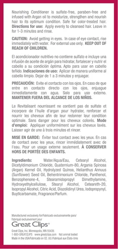 Vista 6 de GREAT CLIPS Solutions Acondicionador nutritivo de 10 onzas líquidas Aceite de argán Sin sulfatos y parabenos Hidrata y repara el cabello