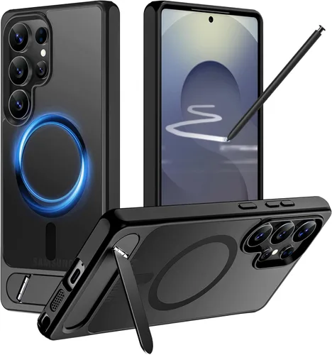 Vista 74 de Hualele - Funda magnética para Samsung Galaxy S24 Plus/S25 Plus con soporte de metal, [compatible con MagSafe]