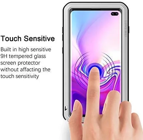 Vista 7 de LOVE MEI Funda militar resistente para Samsung Galaxy S10 Plus, con protector de pantalla de vidrio templado, a prueba de golpes, a prueba de polvo
