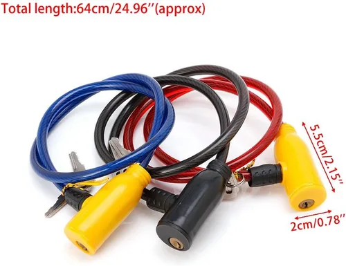 Vista 2 de 8x640MM Ciclismo Cable antirrobo bicicleta Scooter Bloqueo de seguridad con 2 llaves